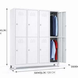 Sekizli Personel Soyunma Dolabı - Görsel 2