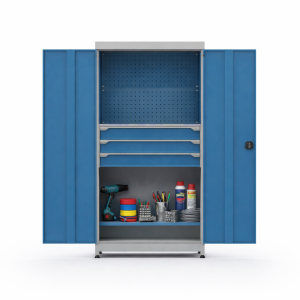 Endüstriyel Malzeme Dolabı Üç Çekmeceli Raflı