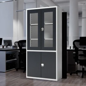 Kütüphane Dolabı Metal Cam Kapaklı - Görsel 3