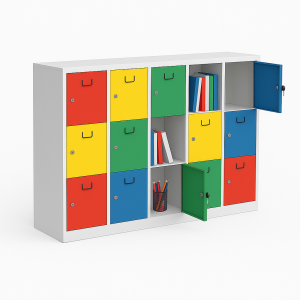 Okul Dolabı Renkli Kapaklı