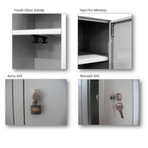 Soyunma dolabı Z Kapaklı Banklı Ayakkabılıklı - Görsel 4