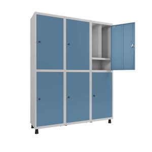 Altılı Soyunma Dolabı Özel Raflı - Görsel 3