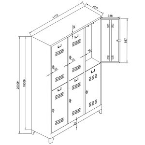 Çelik Soyunma Dolabı Altılı - Görsel 4