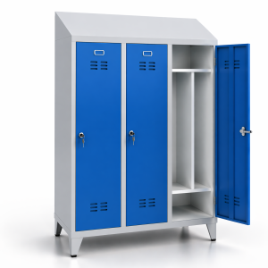 Eğimli Kirli Temiz Bölmeli Üçlü Soyunma Dolabı