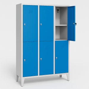 Metal Ayakkabı Raflı Altılı Personel Soyunma Dolabı - Görsel 3