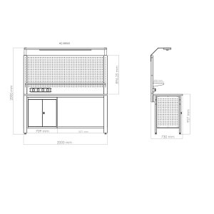Endüstriyel Çalışma Tezgahı  Dolaplı 2 Metre - Görsel 4