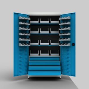 Malzeme Dolabı 4 Çekmeceli 3 Raflı Ağır Yük Taşıma Kapasiteli Panolu - Görsel 5