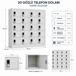 Şifreli Emanet Dolabı 20 gözlü