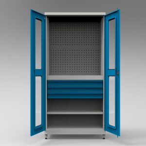 3 Çekmece 1 Raflı Panolu Endüstürel Malzeme Dolabı