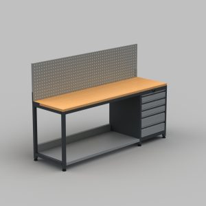 200'luk Çalışma Masası Çekmeceli Panolu - Görsel 3